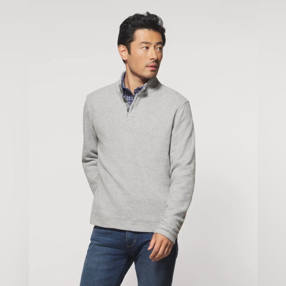 Johnnie-O Men's‎ Brevard Henley Soft Gray Pullover Sweater- Size Large